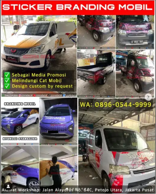 Sticker branding mobil wrapping stiker full body