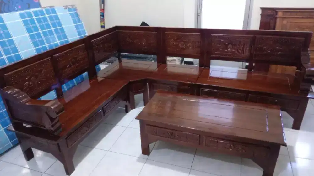 Kursi JATI Sudut/Pojok Minimalis GRATIS KIRIM