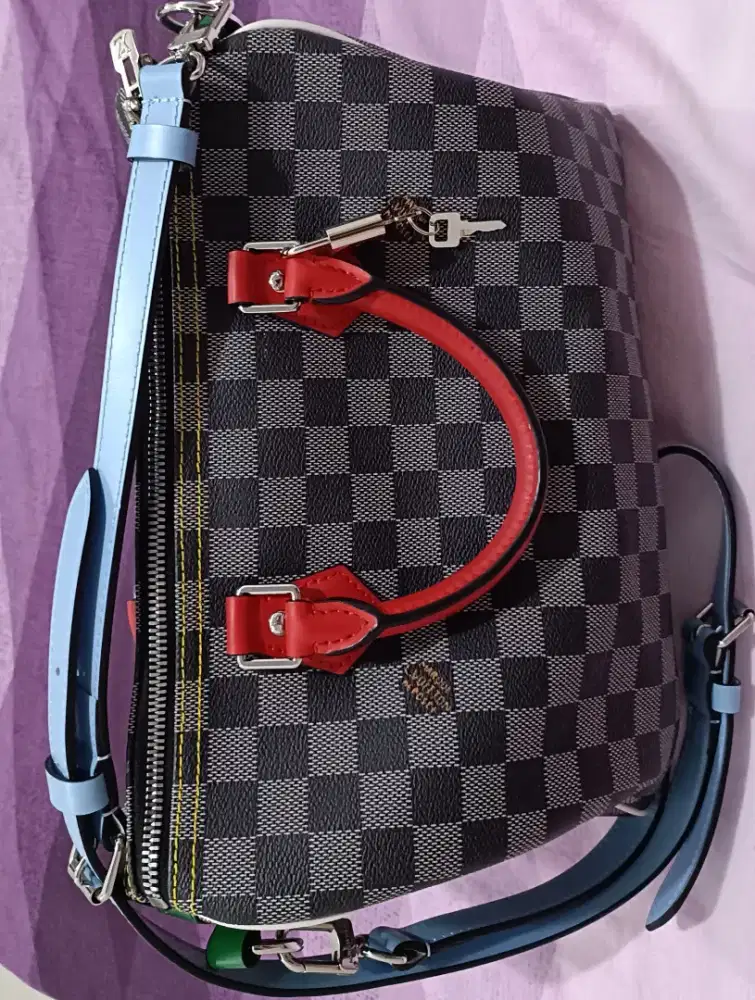 LV LIMITED EDITION Black & White Damier Speedy Bandouliere 30, Mulus..