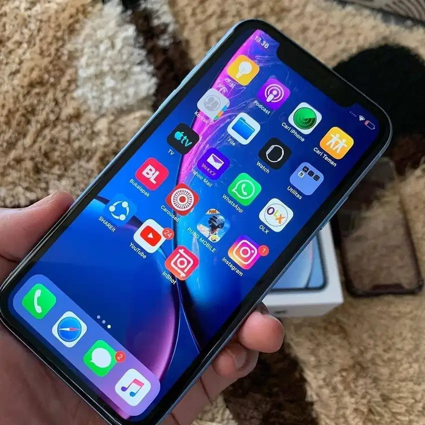 Iphone XR 128GB fulset Dual Sim kondisi mulus tt oke