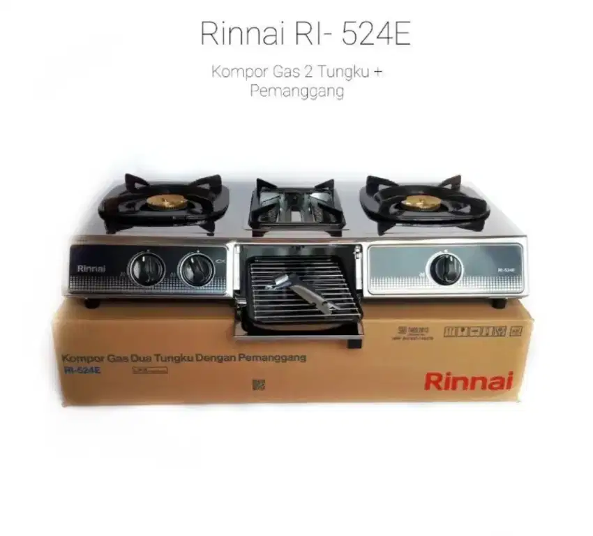 Kompor rinnai 3 tungku + panggangan ri-524E bjm bsa cod