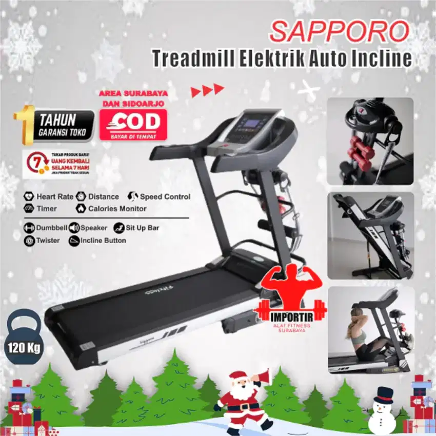 Temukan Alat Olahraga Treadmill Elektrik Sapporo Auto Incline Alat lar