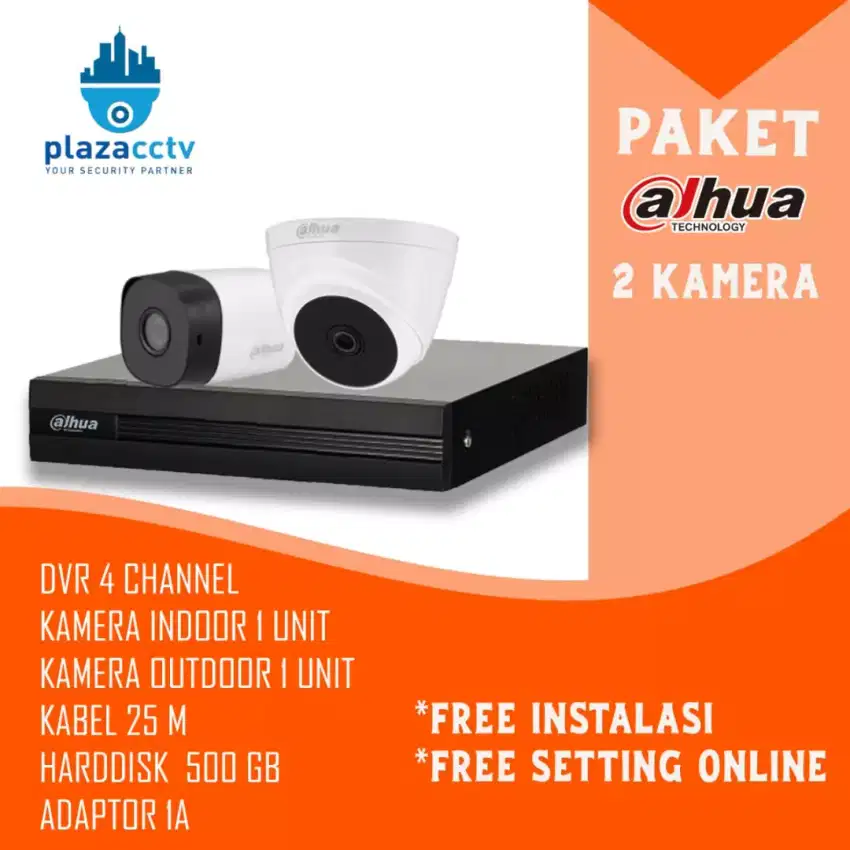 PROMO  PAKET 2 CAMERA DAHUA 2MP