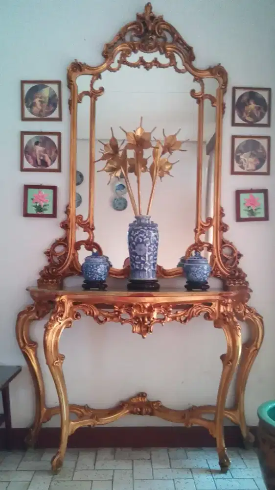 Meja konsul&amp;Cermin Asli Italia-Da Vinci(Jual cepat!)