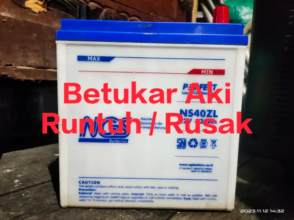 Betukar Aki Rusak / Runtuh.