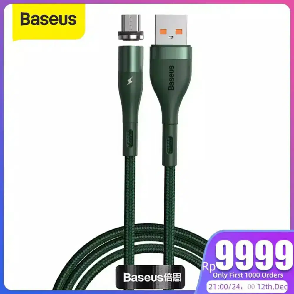 Baseus Charger Lighting Magnetic Panjang 1meter untuk iPhone or Oppo