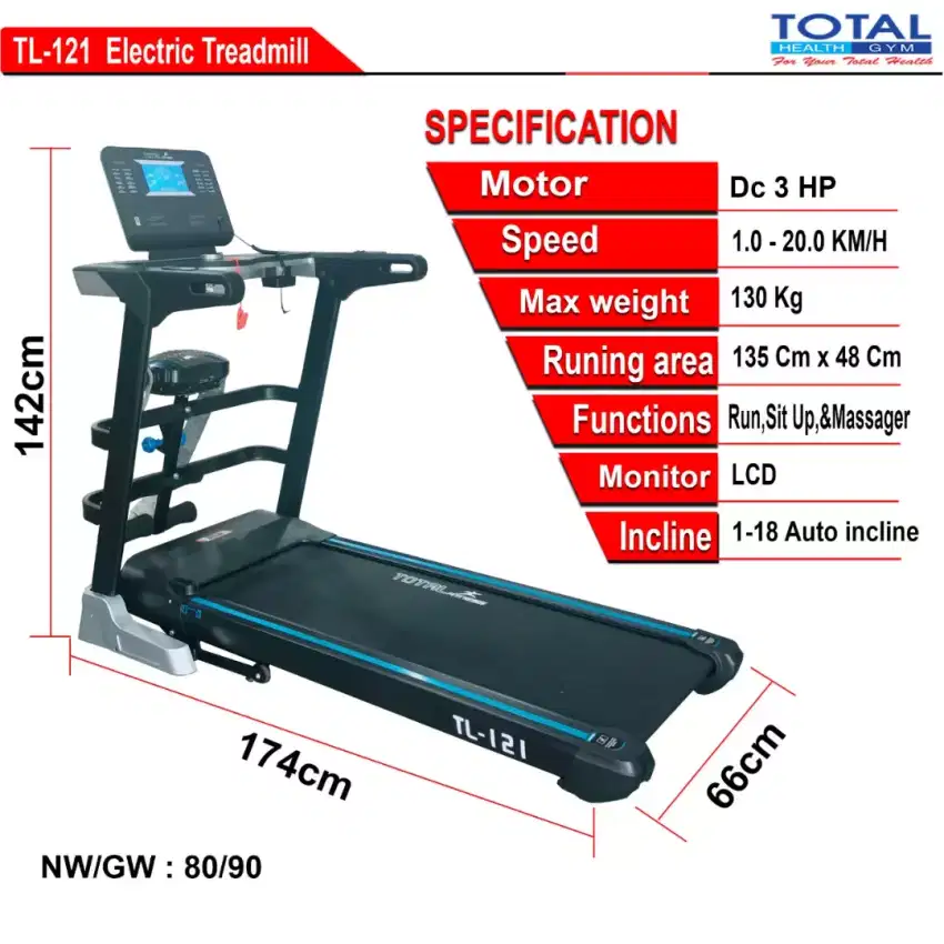 TREADMILL ELEKTRIK  TL 121 / BIG TREADMILL