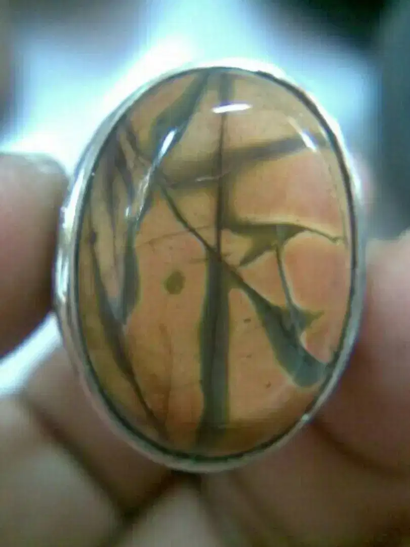 Natural Agate Gambar Huruf Cina Antik