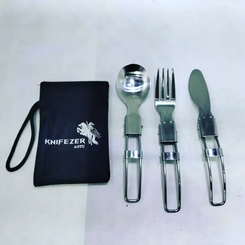 Sendok garpu pisau lipat camping outdoor