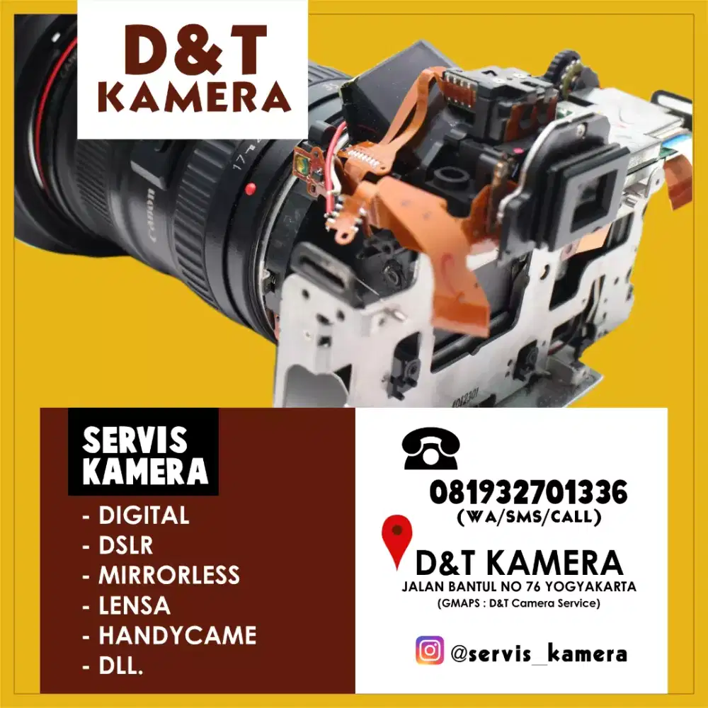 Servis Kamera Dslr, Digital, Mirrorless dan lensa