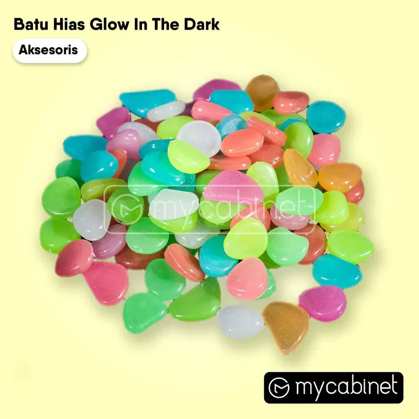 Batu Hias Dekorasi Glow In The Dark/Batu Aquarium/Garden Stone 100 pcs