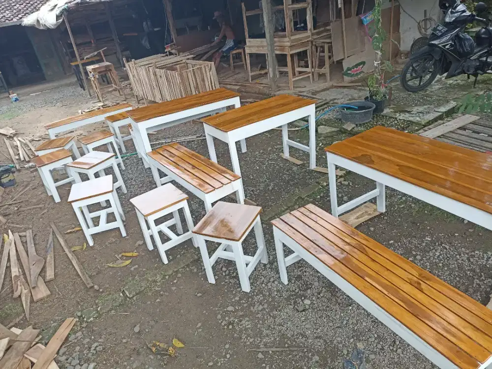 Meja kursi warkop murah full kayu