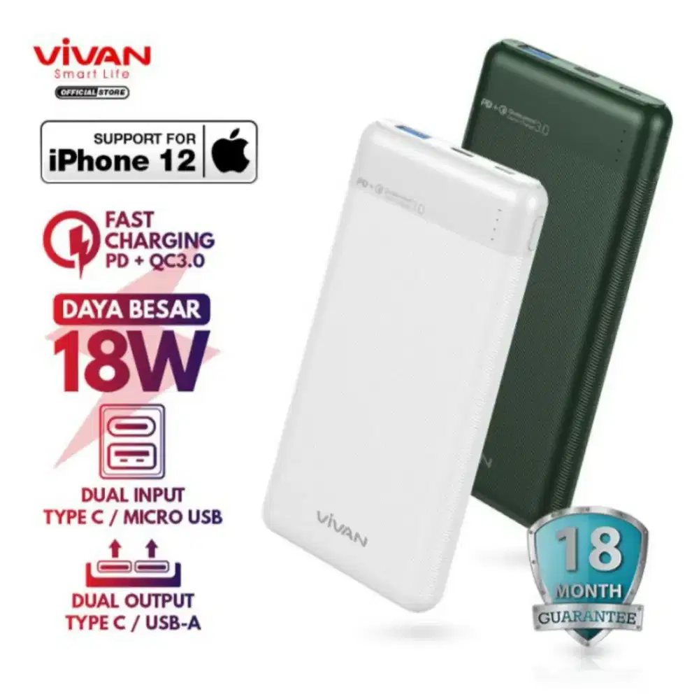 Powerbank Vivan Power Bank Original All Model Quick Charge PD