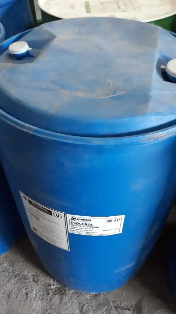 Jual bahan kimia glycerine glycerol ex-Indonesia, drum 250 kg