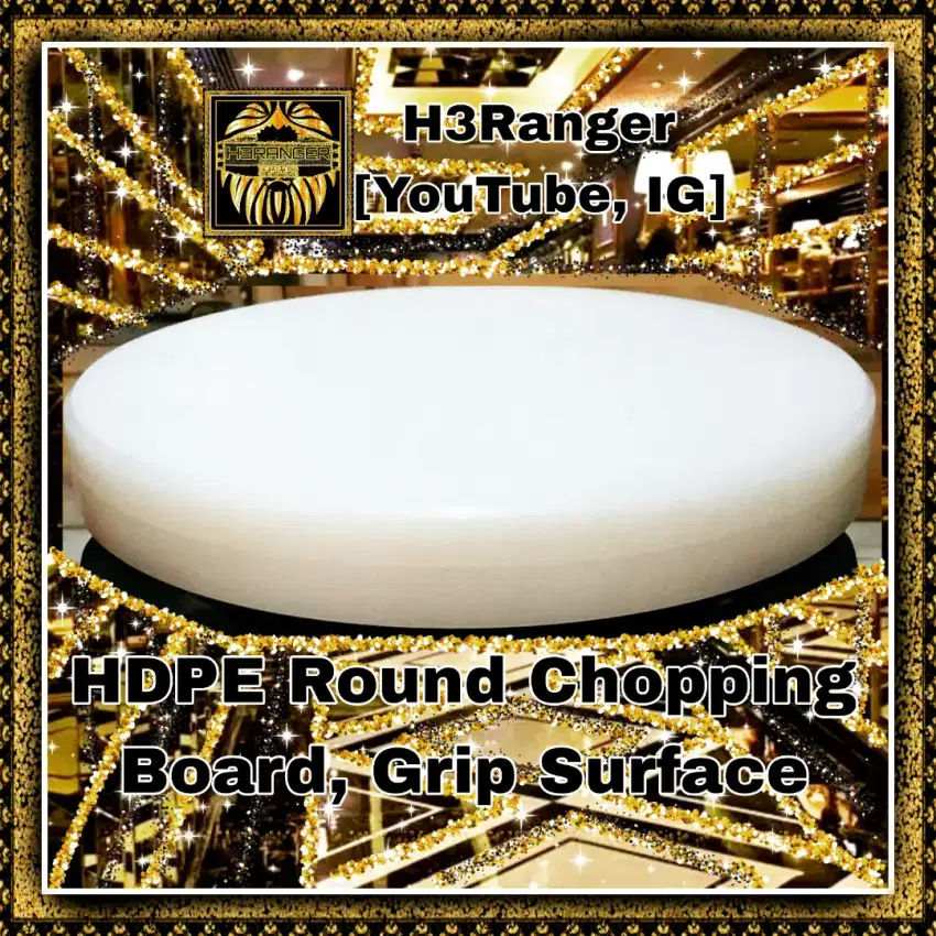 Talenan Tebal HDPE Putih Dia.32x4cm H3Ranger High Quality Grip Surface