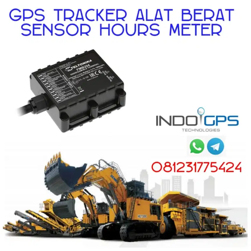 GPS tracker alat berat Sensor Hours Meter hitung total jam kerja