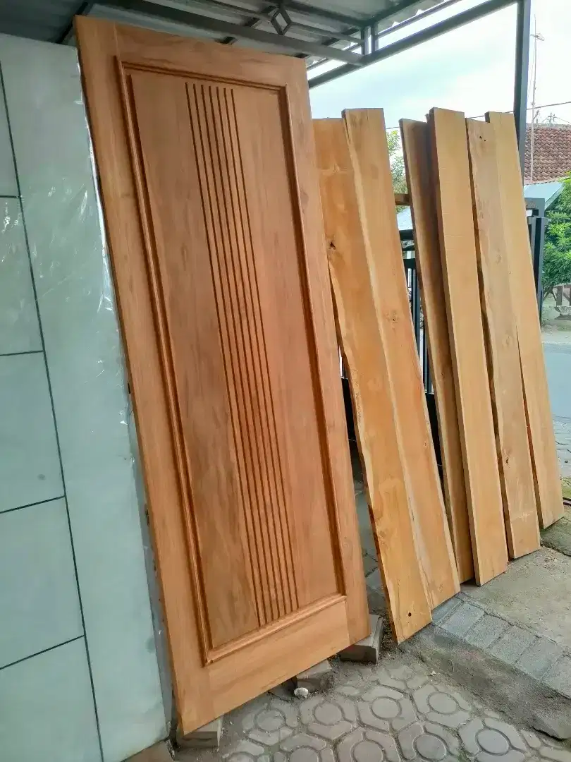 Pintu jati serat padat motif bebas free ongkir