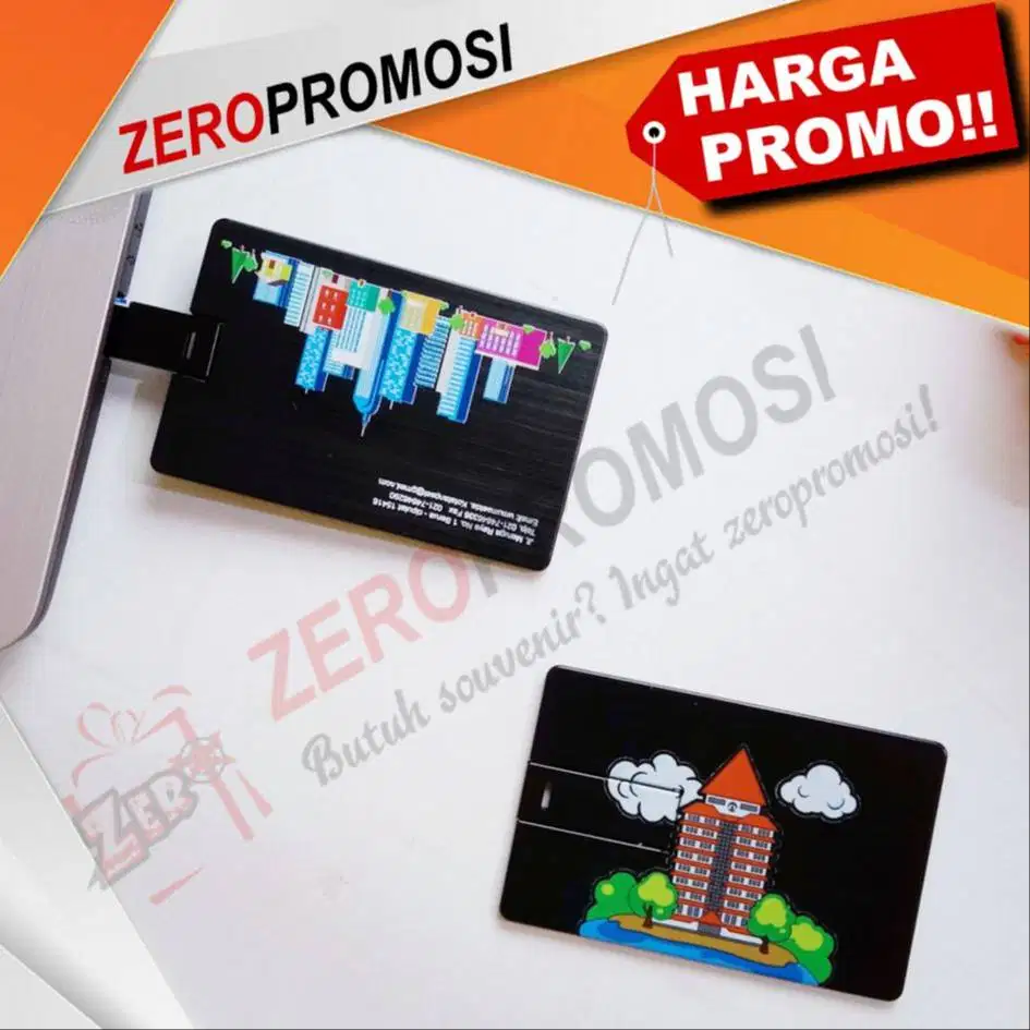 Souvenir USB Flashdsik Kartu Metal FDCD15 Custom Logo Kapasitas 8GB