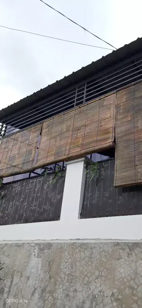 krey atau wide atau tirai bambu hijau dan hitam bayar COD Dekorasi