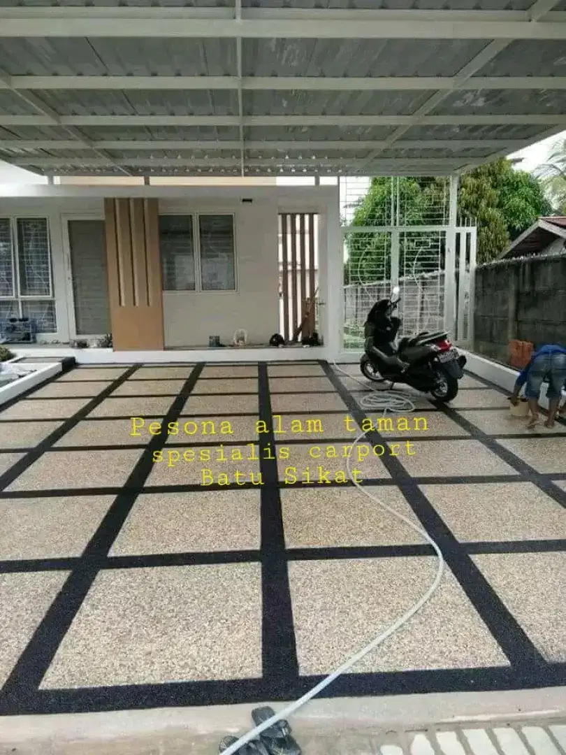 Carport batu alam koral sikat garasi dll