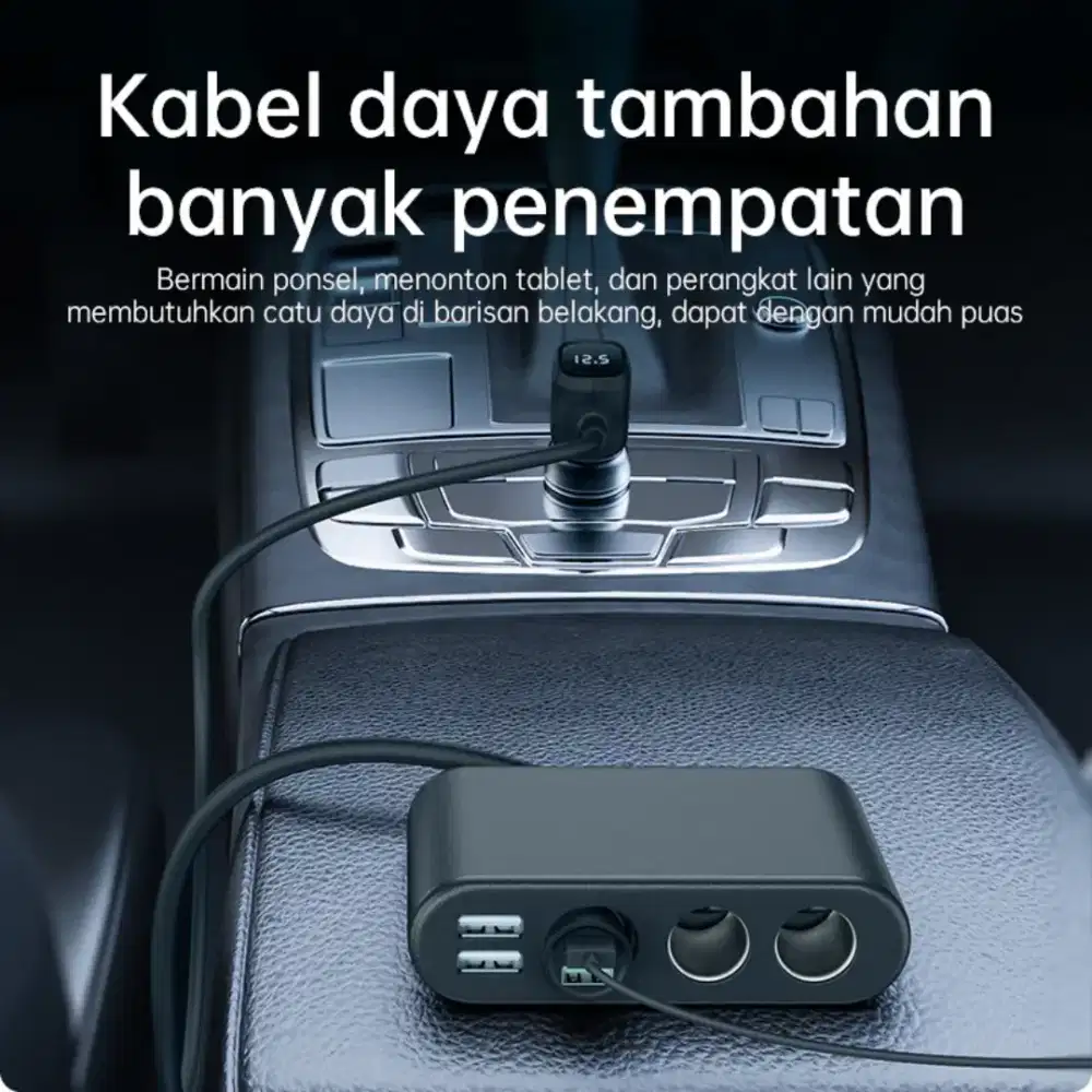 CHARGER MOBIL 3 PORT, 2 USB & LED DISPLAY CHIP PINTAR ANTI KONSLET