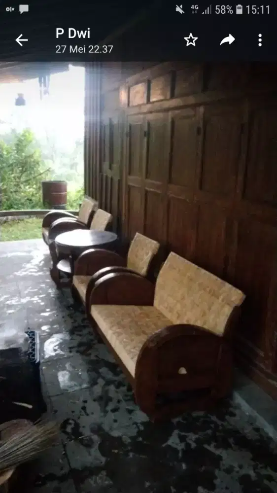 Kursi set babon angkrem polos