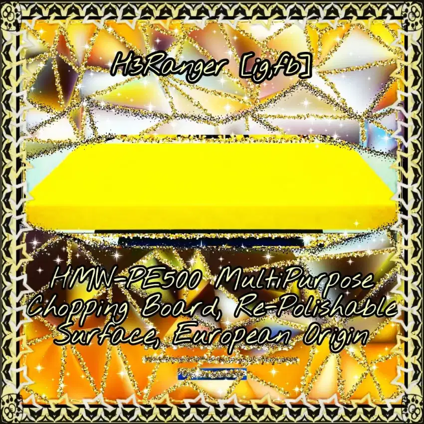 Talenan Plastik Tebal HDPE 500 Kuning 2.5x32x45.5cm Buatan Eropa