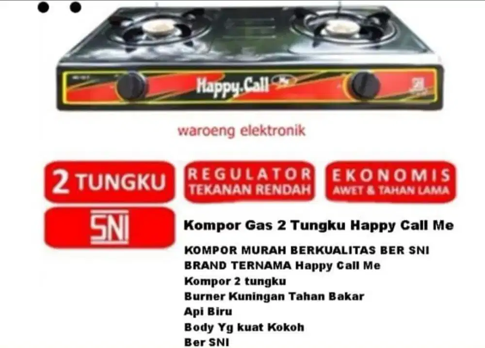 Kompor Gas 2 Tungku
