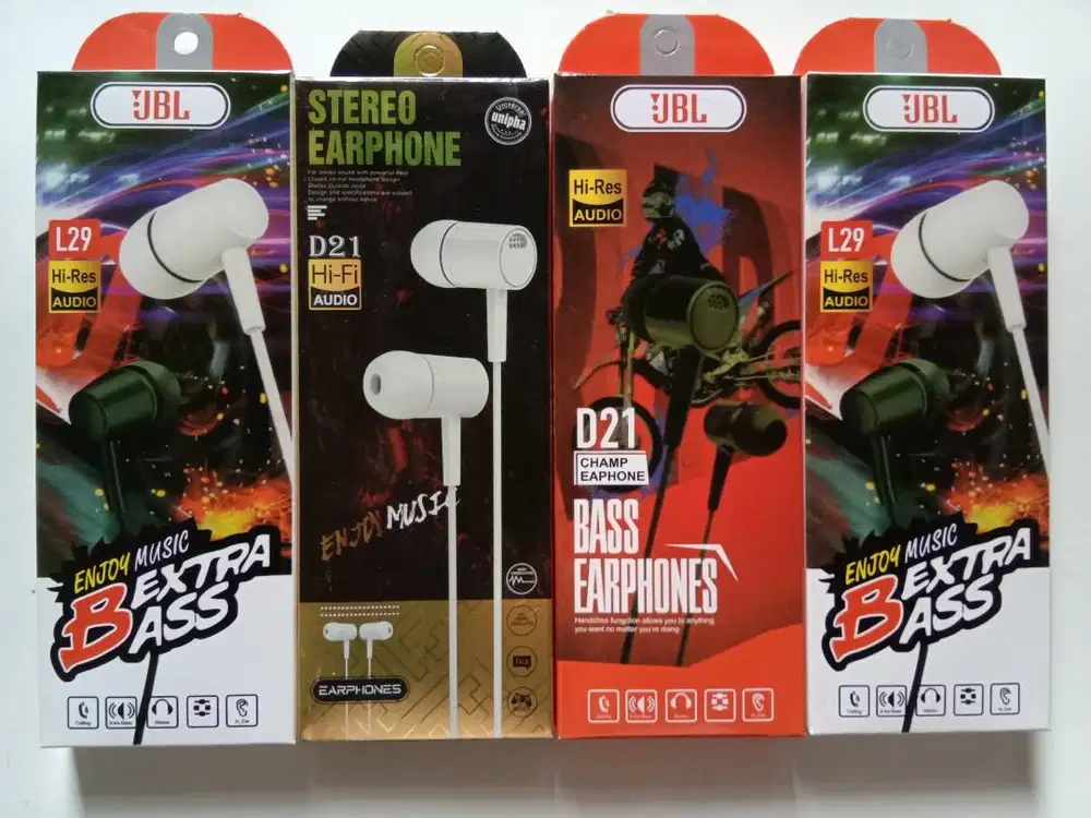 Headset handsfree earphone jbl super bass silicon cable