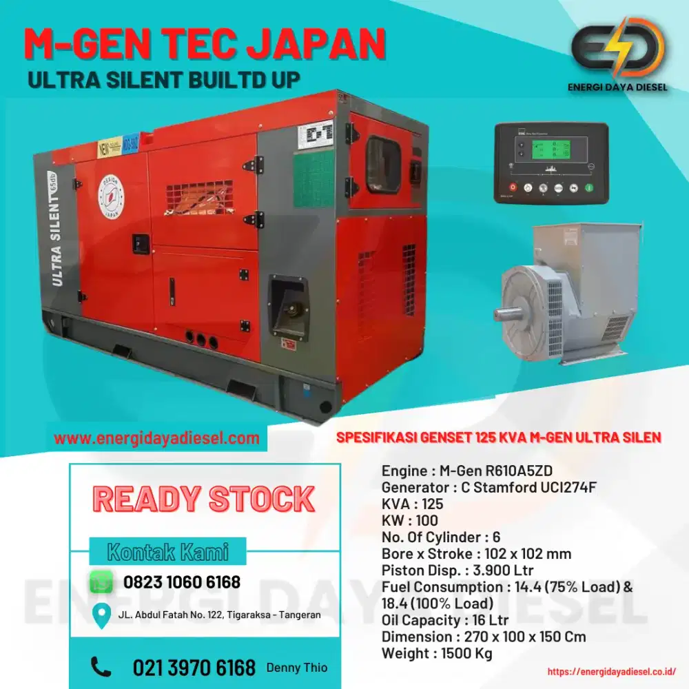 Mesin Genset Generator 100 kva 150 kva 200 kva 250 kva 300 kva M-Gen