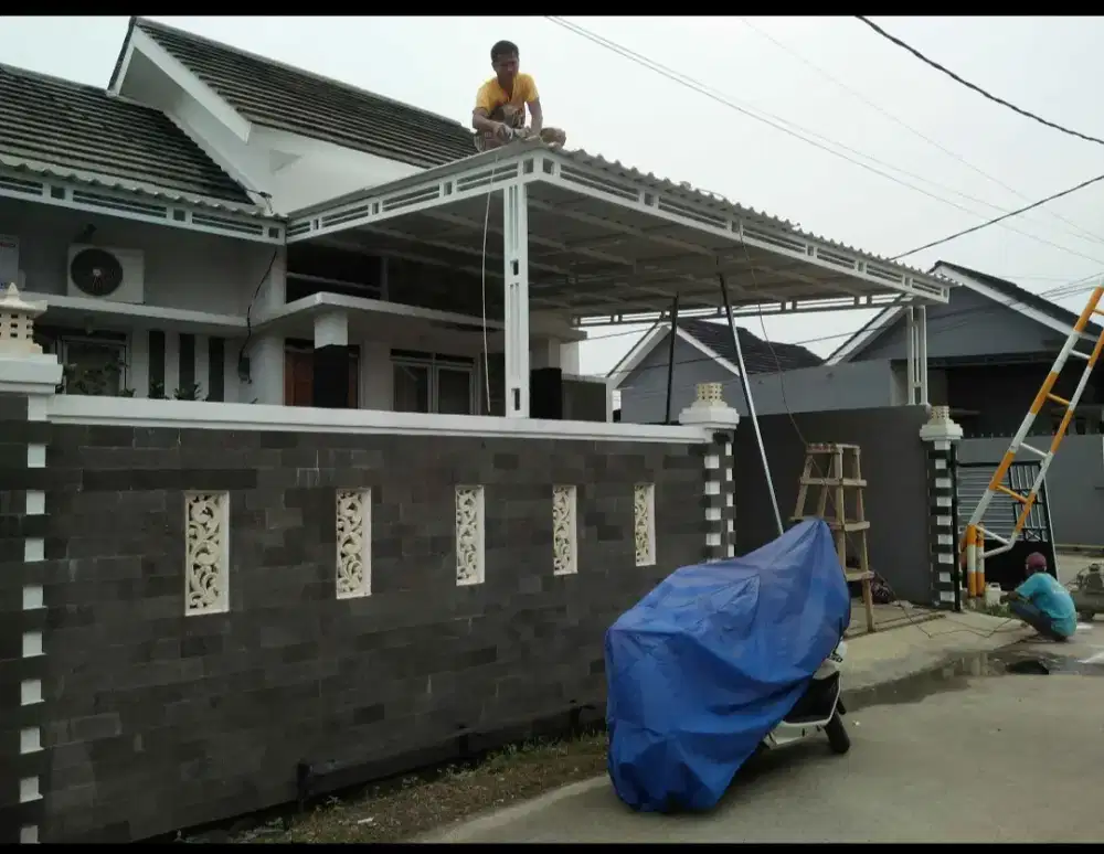 Kanopi minimalis atap sepandek pasir
