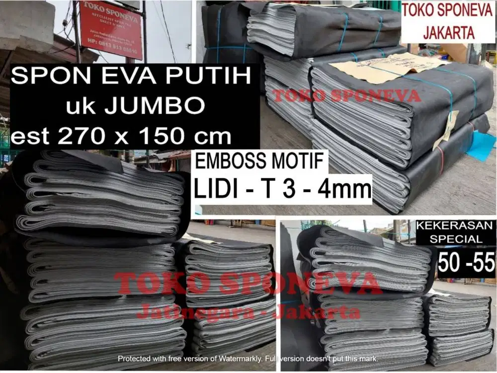 BAHAN SANDAL HOTEL - Spon eva Putih motif EMBOSS LIDI Tebal 3-4mm