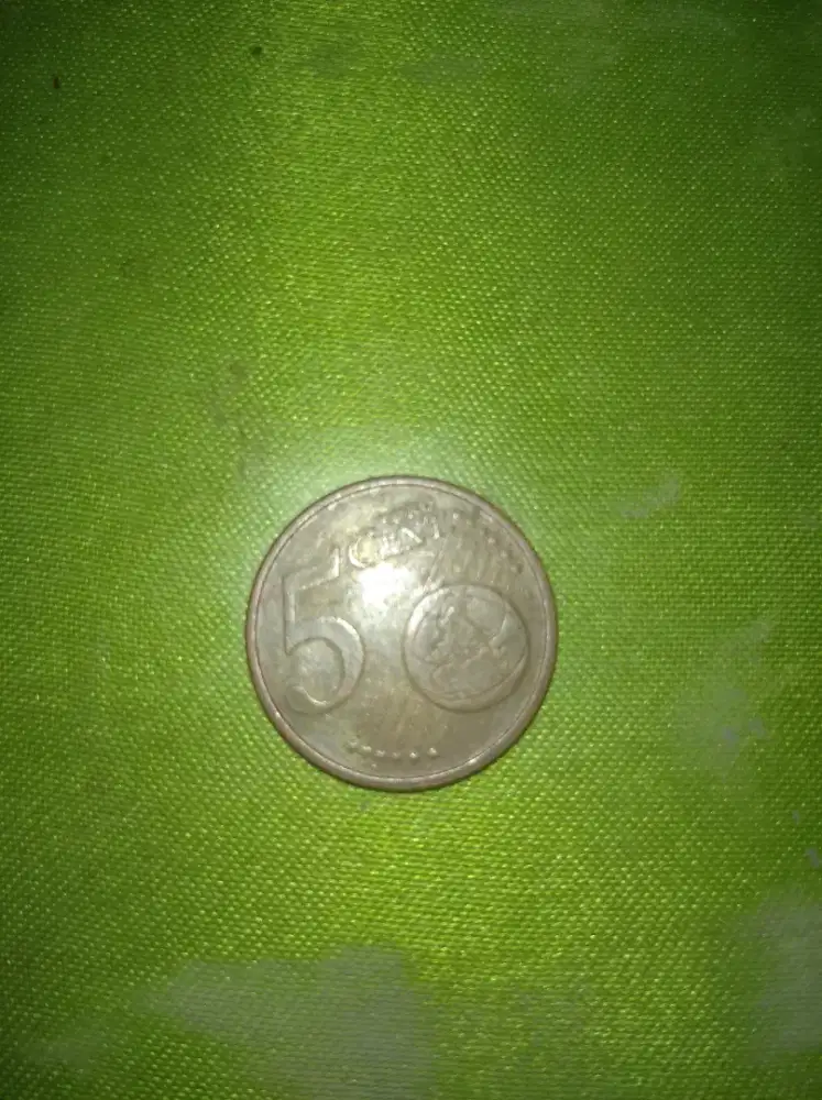 Koin jadul lama 5 cent itali tahun 2002
