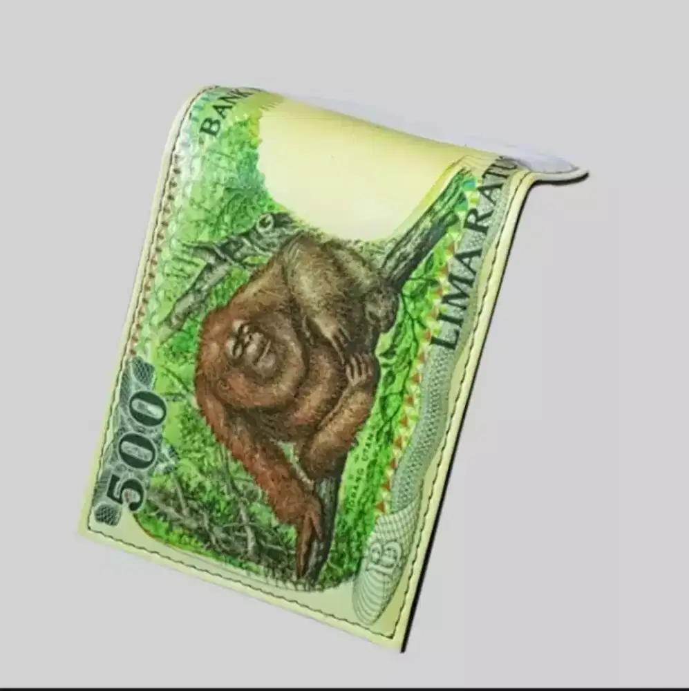 Dompet pria & wanita karakter gambar uang kertas