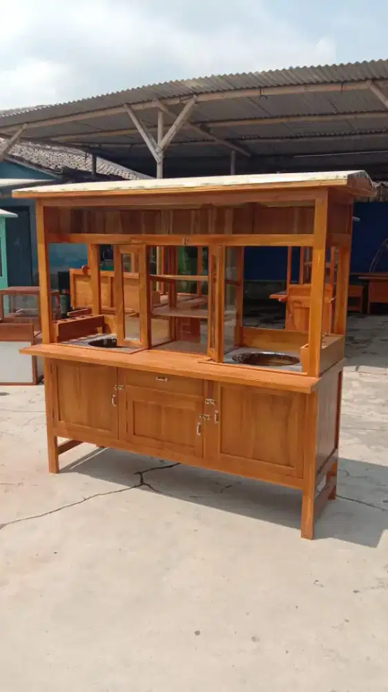 Gerobak Mie ayam bakso mahoni paket lengkap