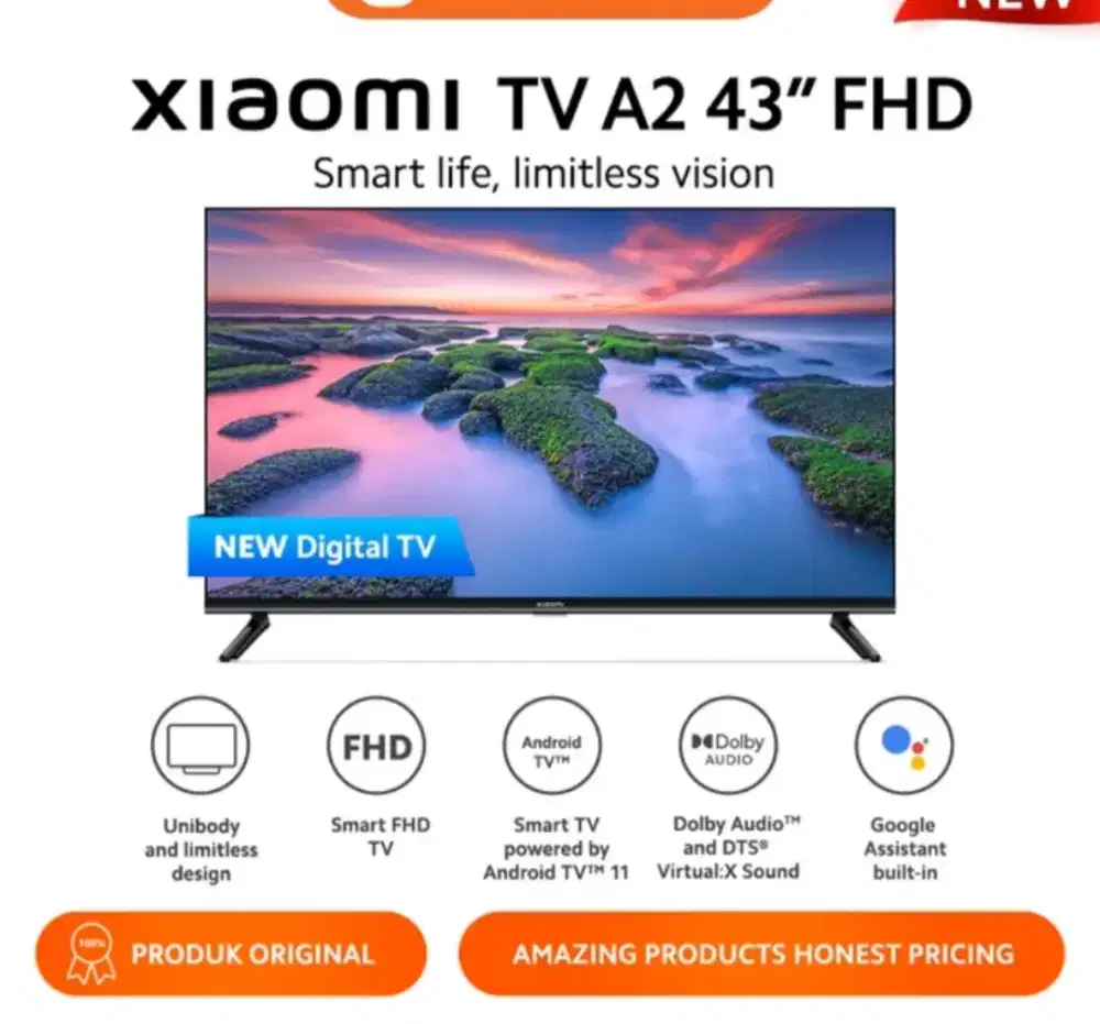 Xiaomi Mi TV A2 43 Inchi Digital Tv Garansi Resmi 1 Tahun yah..