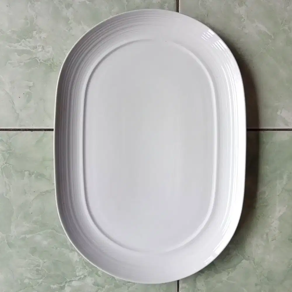 Piring Ceper Saji Lauk Warna Putih - Piring Saji Oval Jumbo