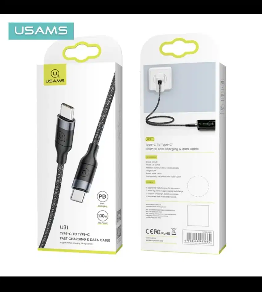 Kabel Data Prolink Pisen Usams Reve PD type C to type C 60W 100W
