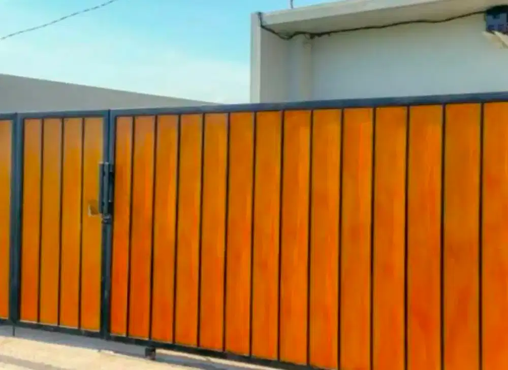 Pintu pagar dorong sliding