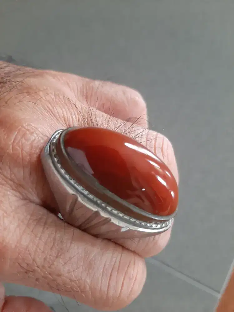 Batu Pandan Merah Jumbo spt buah Jamblang,ikatan Baja Putih Cakep bgt