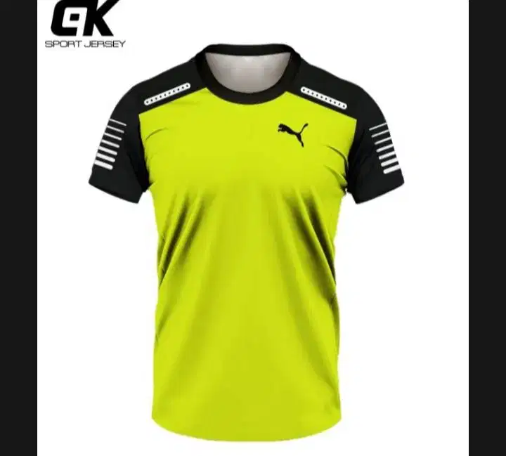 Jersey kaos baju olahraga futsal badminton stabilo black