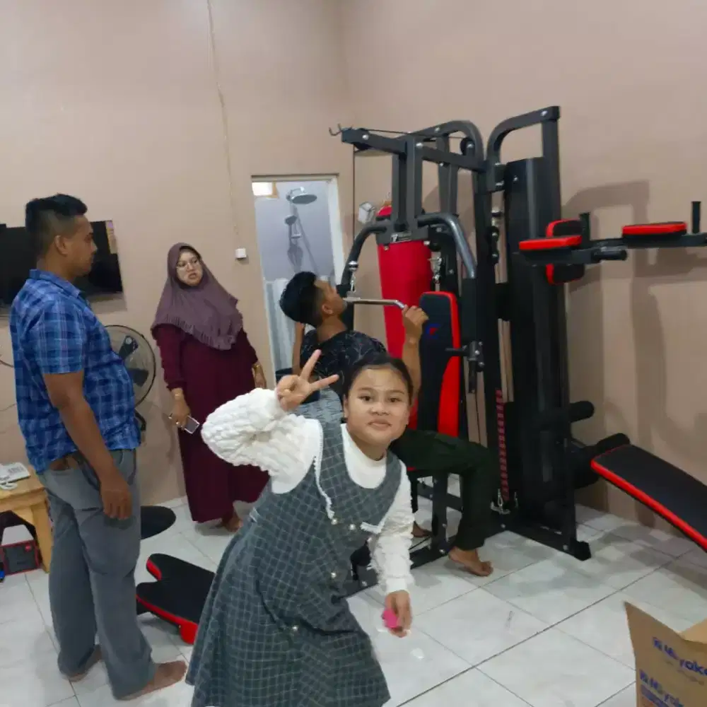 Alat fitnes home gym 3 sisi berikut samsak
