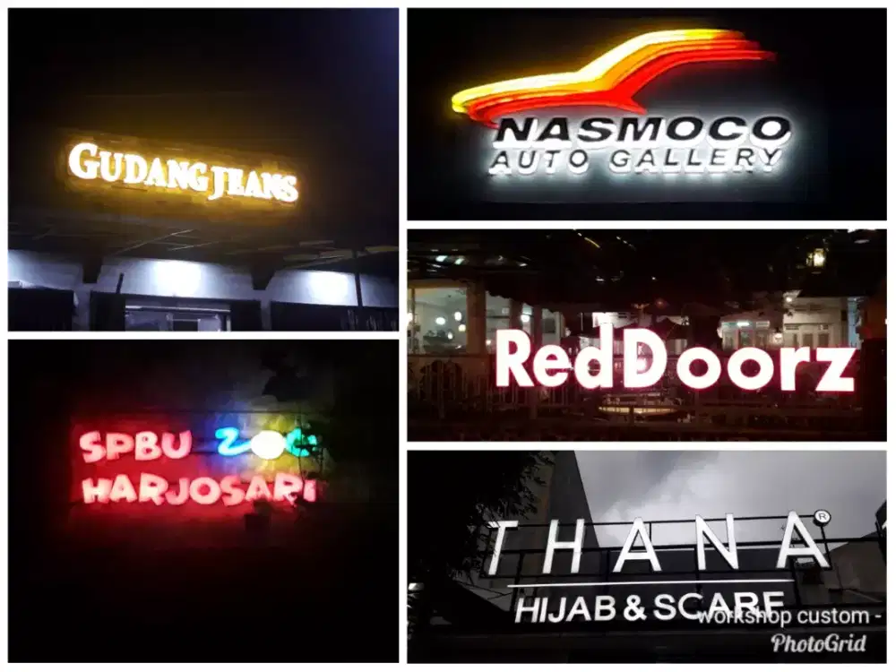 Huruf timbul dan neon box