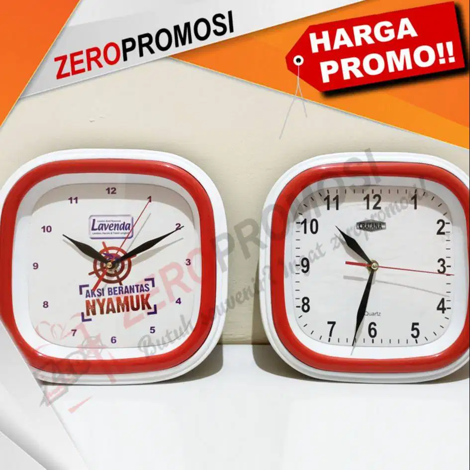Souvenir Jam Dinding Kotak Cetak Logo Kode 185P
