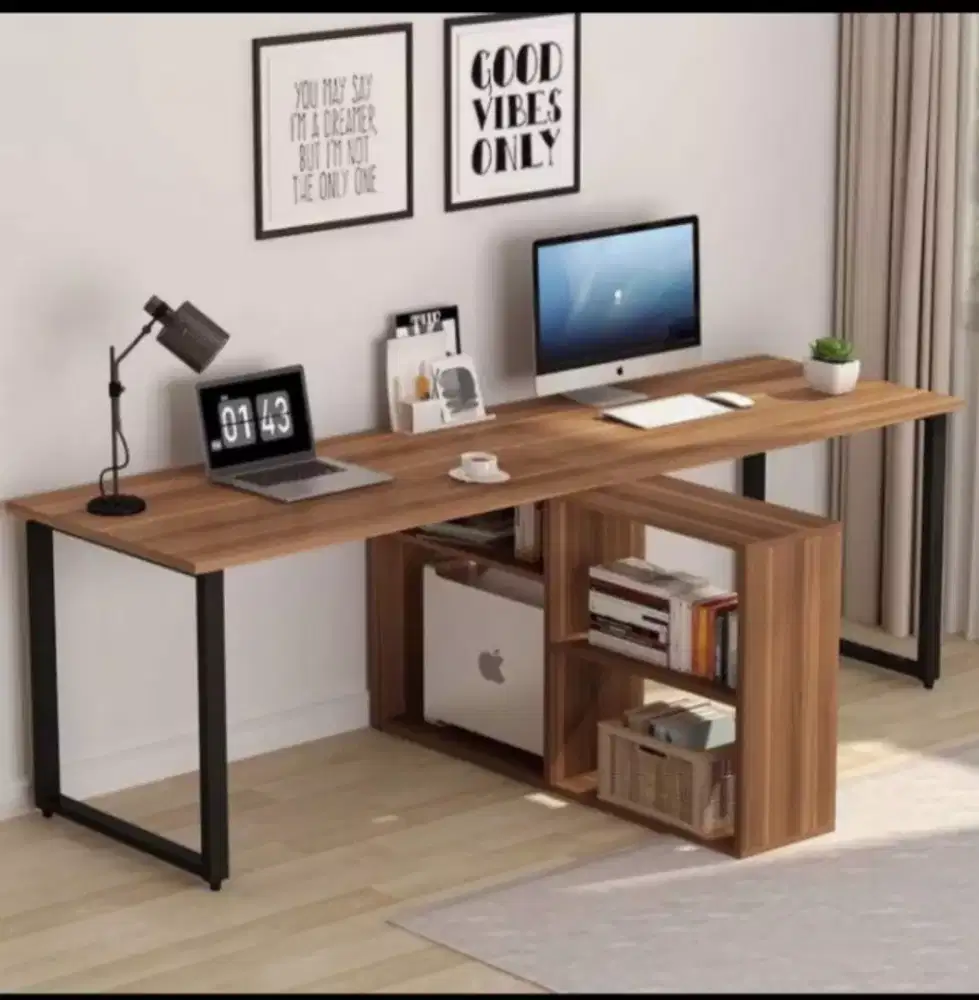 Meja kerja +rak modern