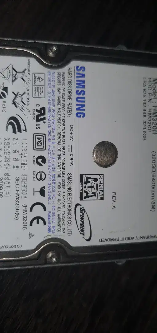 Harddisk 320GB Samsung