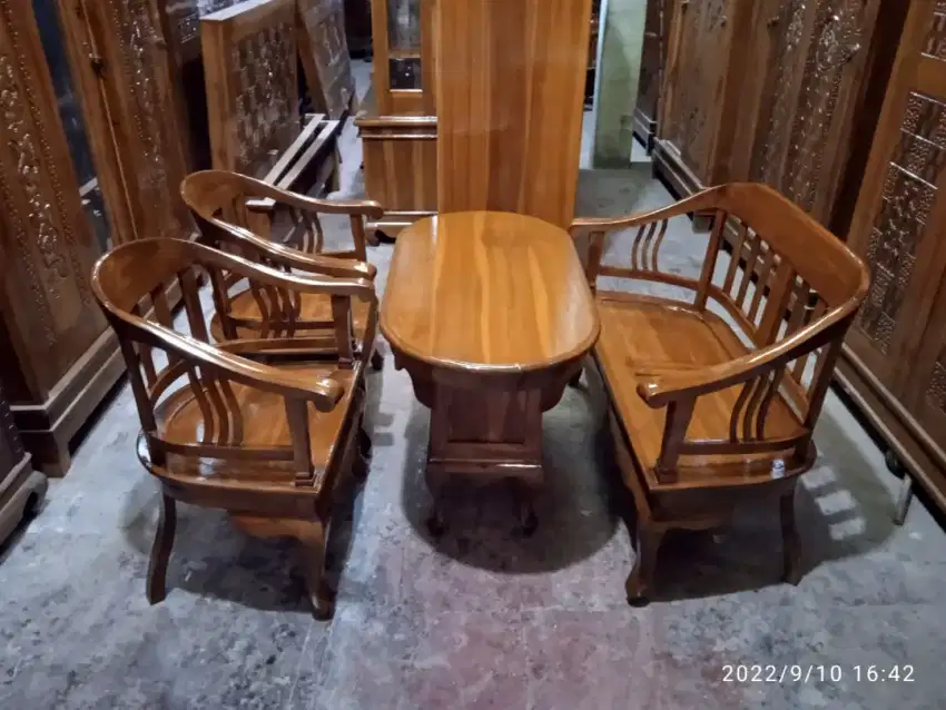 Kursi betawi lenong kayu jati 2 1 1