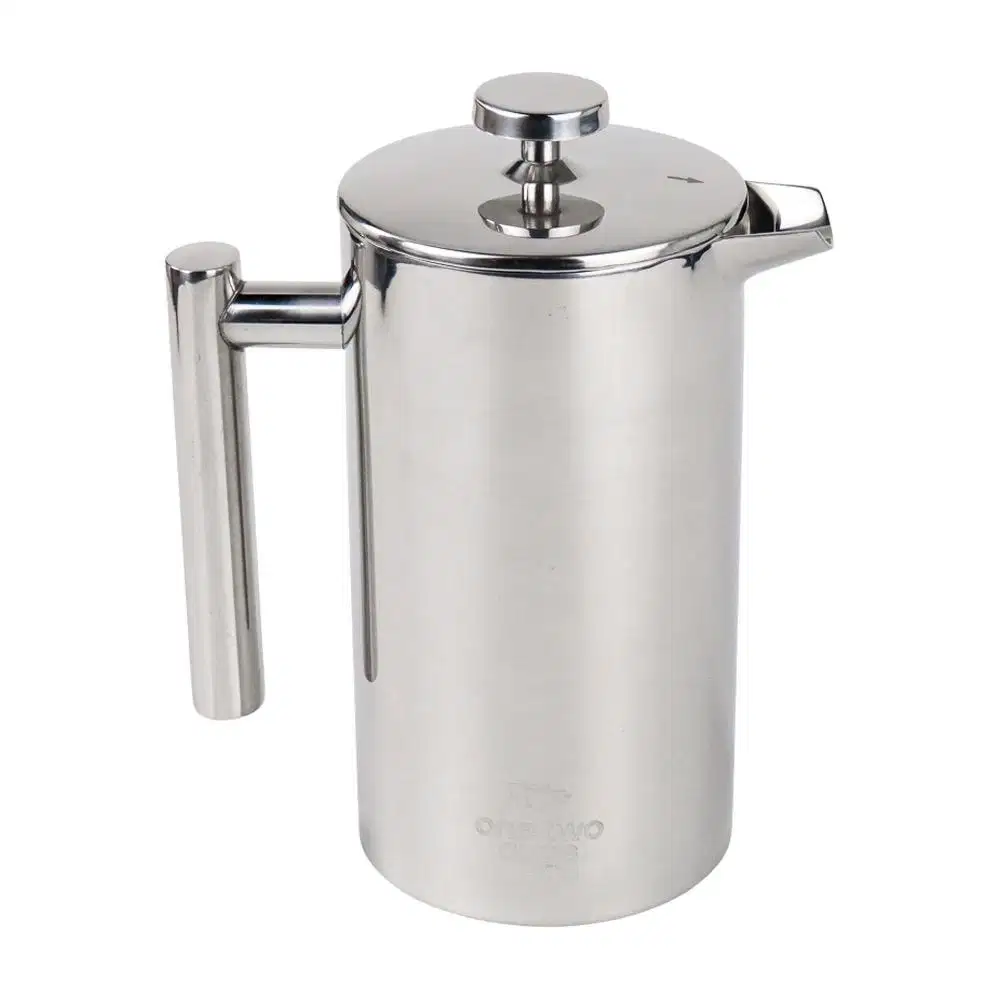 one two  cups french press coffee maker pot stainless steel 1Liter