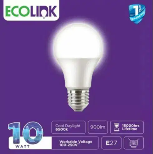 ECOLINK LED Garansi 1 Tahun Philips LED Bohlam Bulb 10 W Putih