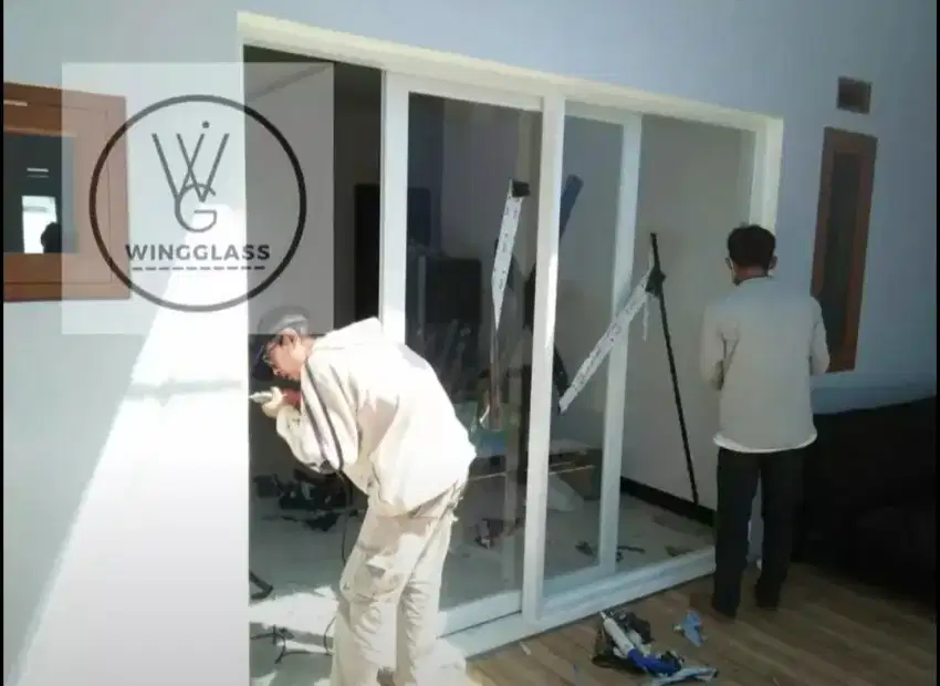 Kusen alumunium, pintu kaca, jendela, kanopi kaca, casement
